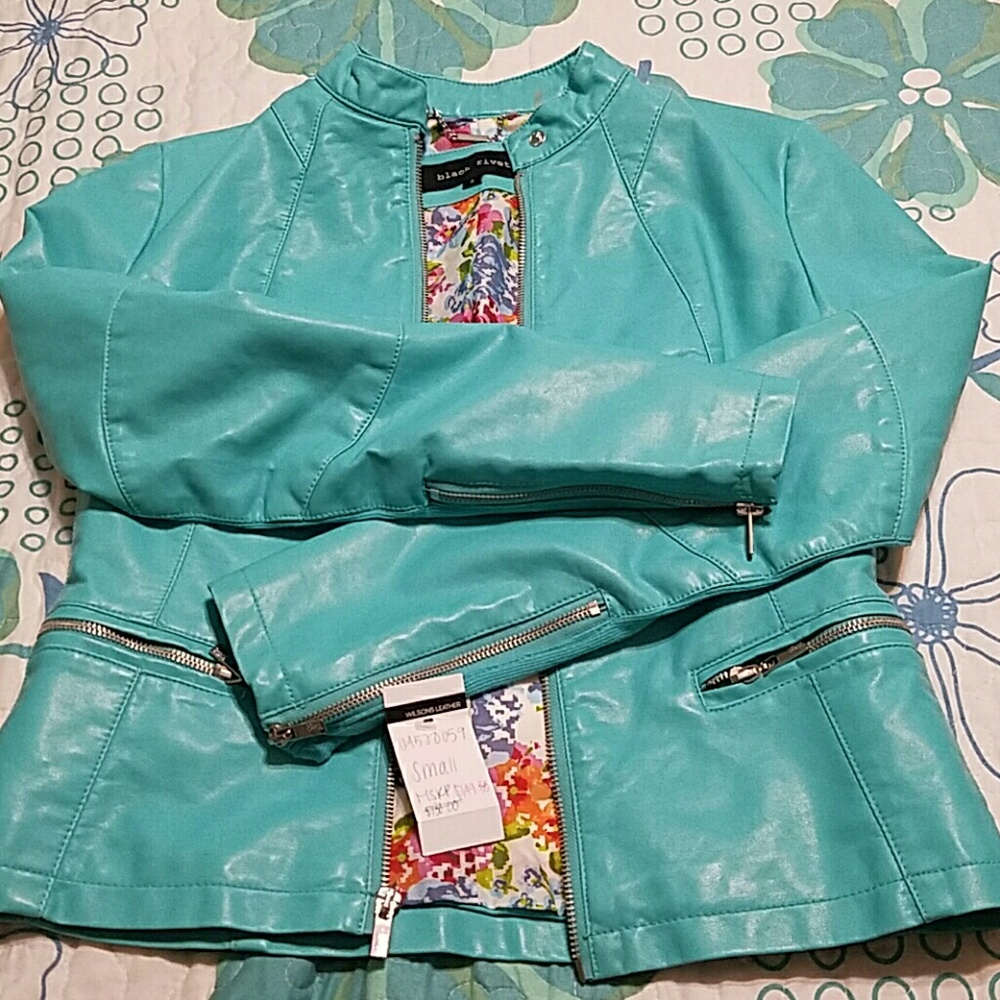 black rivet leather jacket